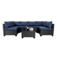 7 Pieces Outdoor Rattan Patio Sectional Set, Black Wicker Furniture Conversation Sets With Washable Cushions & Glass Coffee Table For Garden, Poolside, Backyard - Krosscanada