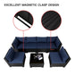 7 Pieces Outdoor Rattan Patio Sectional Set, Black Wicker Furniture Conversation Sets With Washable Cushions & Glass Coffee Table For Garden, Poolside, Backyard - Krosscanada