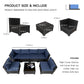 7 Pieces Outdoor Rattan Patio Sectional Set, Black Wicker Furniture Conversation Sets With Washable Cushions & Glass Coffee Table For Garden, Poolside, Backyard - Krosscanada