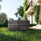 2 Wicker Ottomans, Multipurpose Outdoor Furniture For Patio, Backyard, Additional Seating, Footrest, Side Table With Storage, Removable Cushions