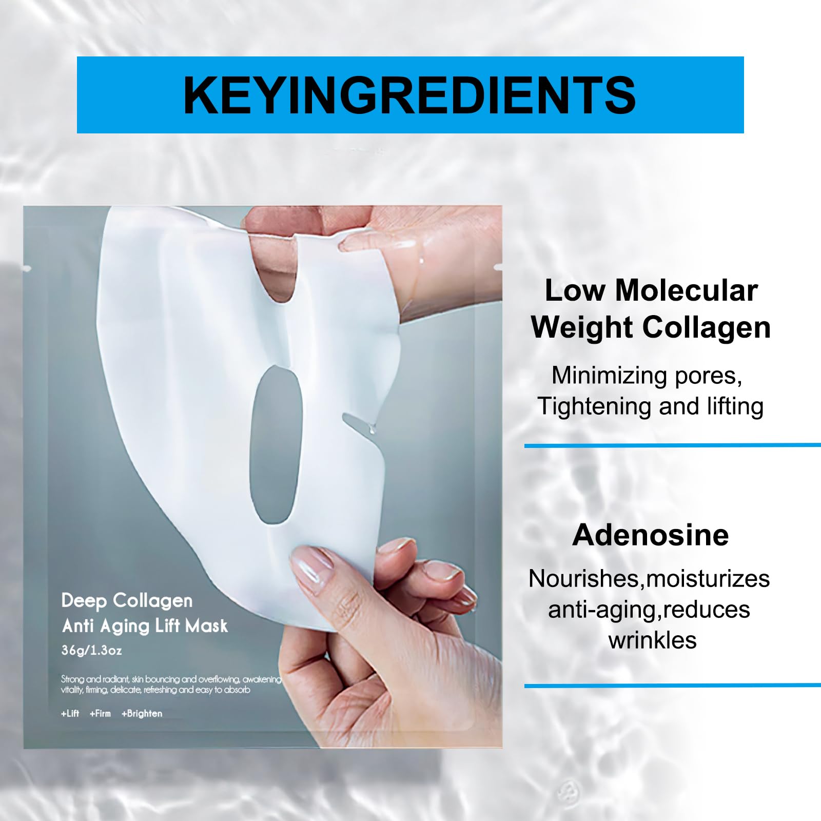 Collagen Face Mask - Hydrating Overnight Collagen Face Mask Deep Collagen Anti Wrinkle Lifting Mask - Pure Collagen Films for Improve Elasticity Firming And Moisturizing (4 pcs/1 Box) - Krosscanada
