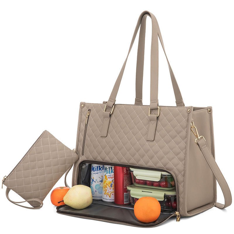 Convenient Commute New Lunch Bag Women's Insulated Lunch Box Women's Leak - proof Large Purse Diagonal Computer Storage - Krosscanada