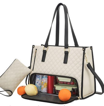 Convenient Commute New Lunch Bag Women's Insulated Lunch Box Women's Leak - proof Large Purse Diagonal Computer Storage - Krosscanada