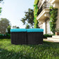 2 Wicker Ottomans, Multipurpose Outdoor Furniture For Patio, Backyard, Additional Seating, Footrest, Side Table With Storage, Removable Cushions