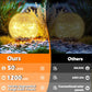 Garden Solar Ball Lights Outdoor Waterproof, 50 LED Cracked Glass Globe Solar Power Ground Lights for Path Yard Patio Lawn, Christmas Decoration Landscape Warm White(2 Pack 4.7'') - Krosscanada