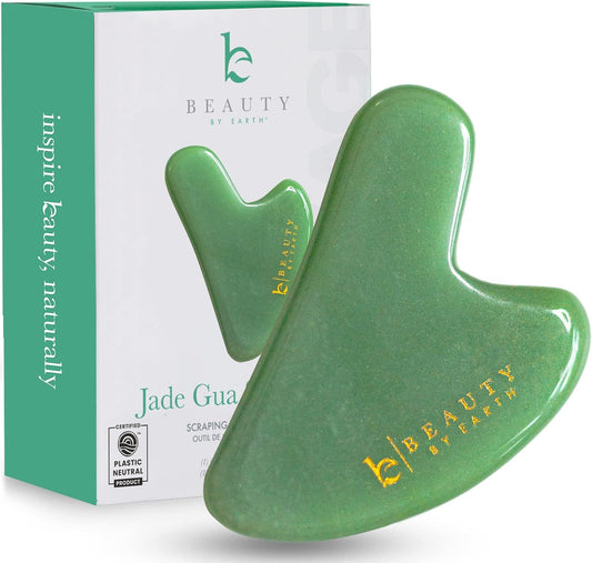 Jade Gua Sha Facial Tool - Face Massager for Skin Tightening and Facial Massage Sculpting Tool for Jaw, Perfect as Skin Care Gifts for Women, Mom, & Teens - Krosscanada