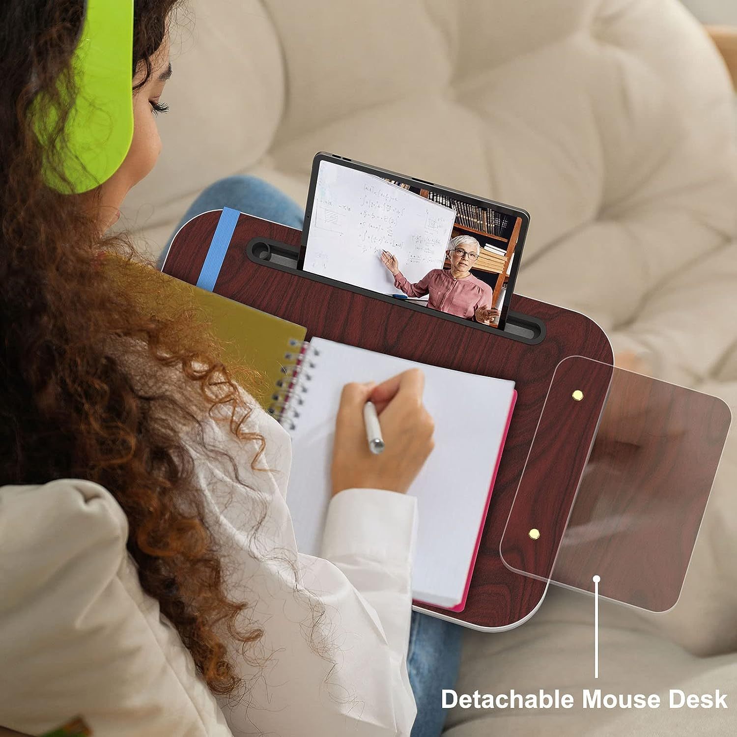 Lap Desk With Cushion, Tablet Holder And Detachable Mouse Tray, Fits Up To 16.1 Inches Laptops, Lap Desk For Bed Couch Sofa And Table - Krosscanada