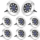 LYHOPE Solar Ground Lights Outdoor, 16 Pack 8 LED Solar Disk Lights Waterproof Garden In - ground Pathway Lights Landscape Lighting for Lawn,Yard,Deck,Patio,Walkway (White) - Krosscanada