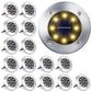 LYHOPE Solar Ground Lights Outdoor, 16 Pack 8 LED Solar Disk Lights Waterproof Garden In - ground Pathway Lights Landscape Lighting for Lawn,Yard,Deck,Patio,Walkway (White) - Krosscanada
