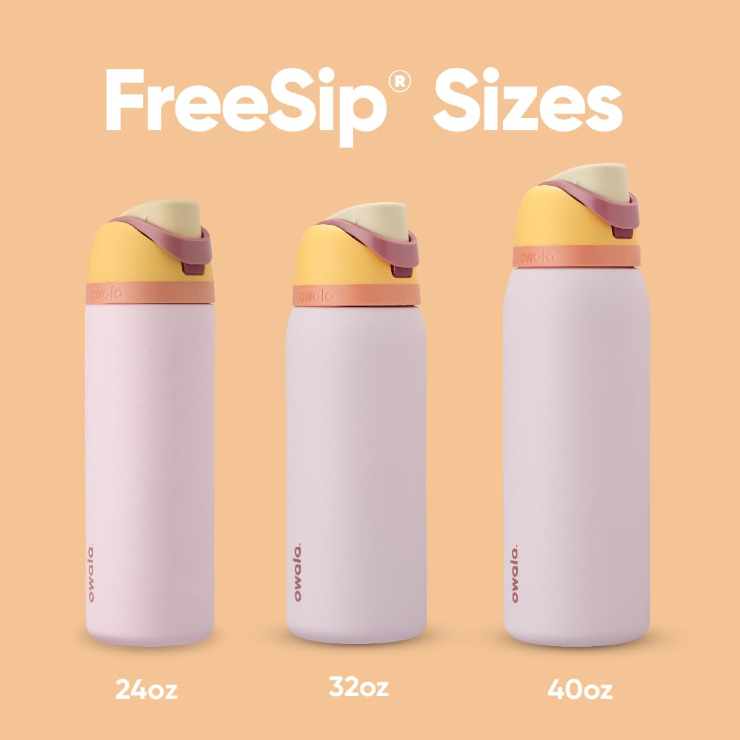 Owala FreeSip Insulated Stainless Steel Water Bottle with Straw for Sports and Travel, BPA - Free, 24 - oz, Shy Marshmallow - Krosscanada