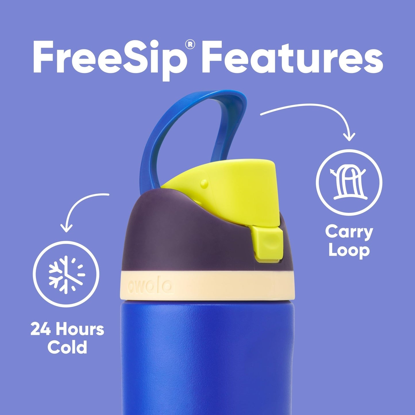 Owala FreeSip Insulated Stainless Steel Water Bottle with Straw for Sports and Travel, BPA - Free, 24 - oz, Shy Marshmallow - Krosscanada