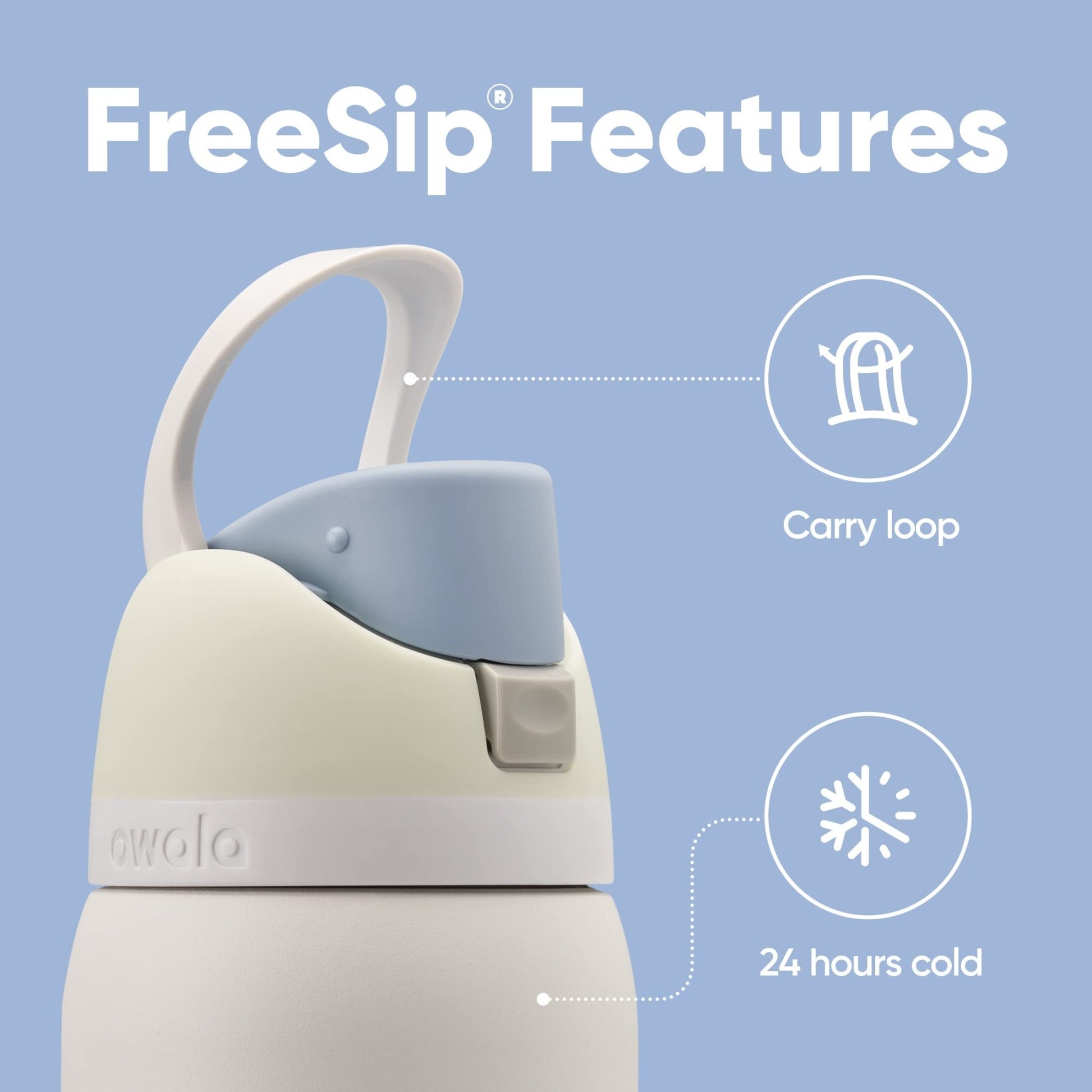 Owala FreeSip Insulated Stainless Steel Water Bottle with Straw for Sports and Travel, BPA - Free, 24 - oz, Shy Marshmallow - Krosscanada