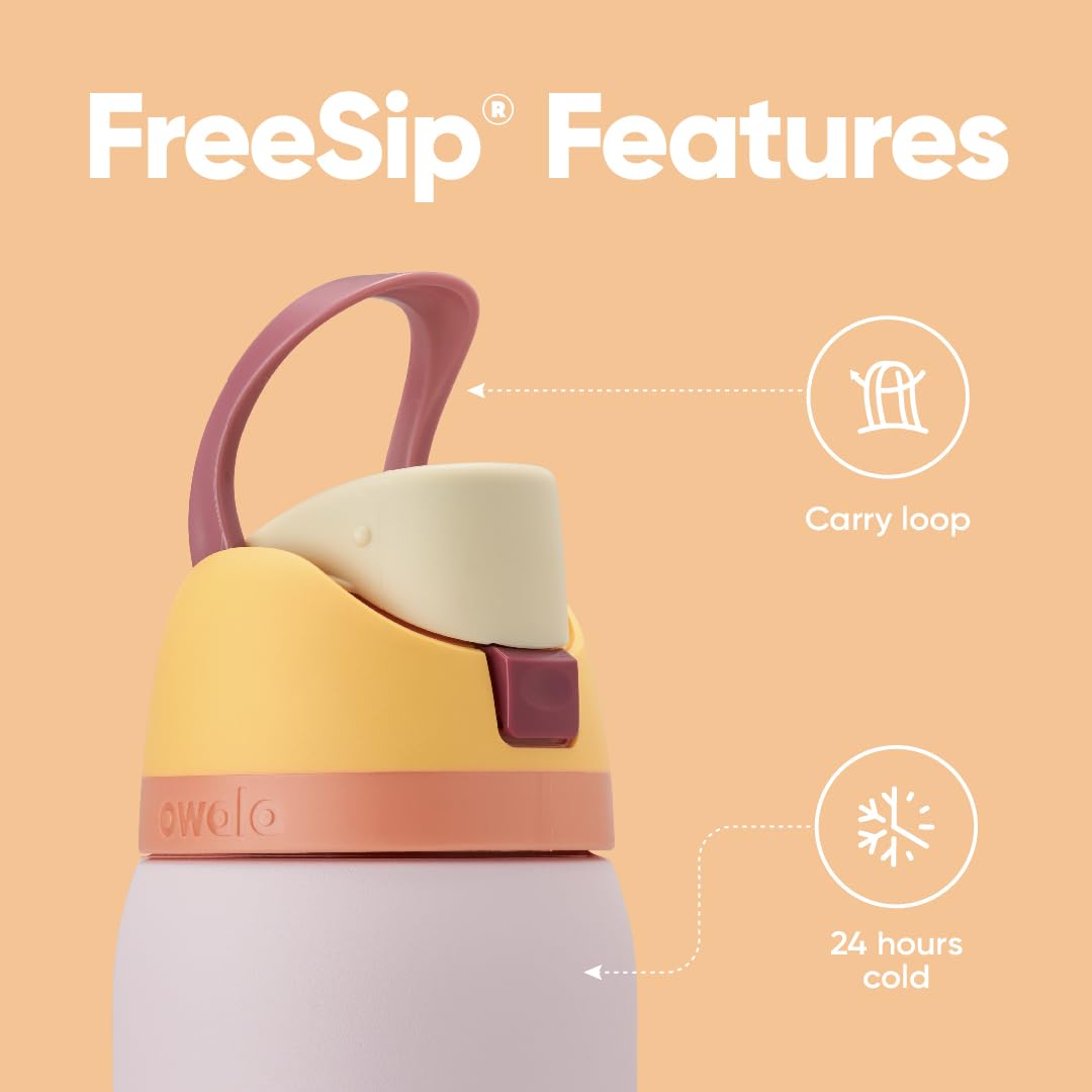 Owala FreeSip Insulated Stainless Steel Water Bottle with Straw for Sports and Travel, BPA - Free, 24 - oz, Shy Marshmallow - Krosscanada