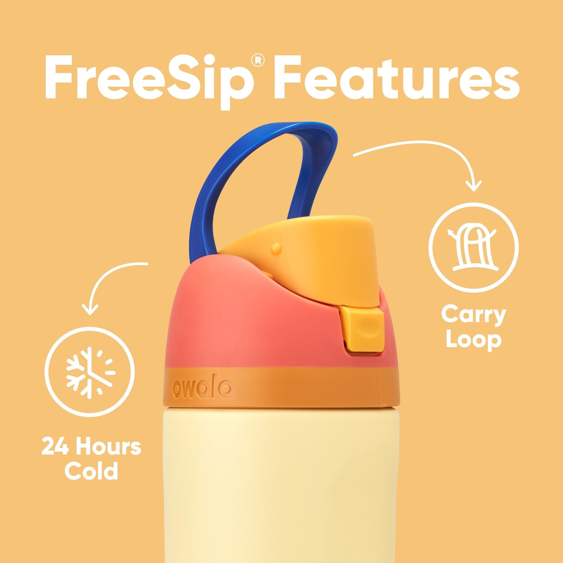 Owala FreeSip Insulated Stainless Steel Water Bottle with Straw for Sports and Travel, BPA - Free, 24 - oz, Shy Marshmallow - Krosscanada