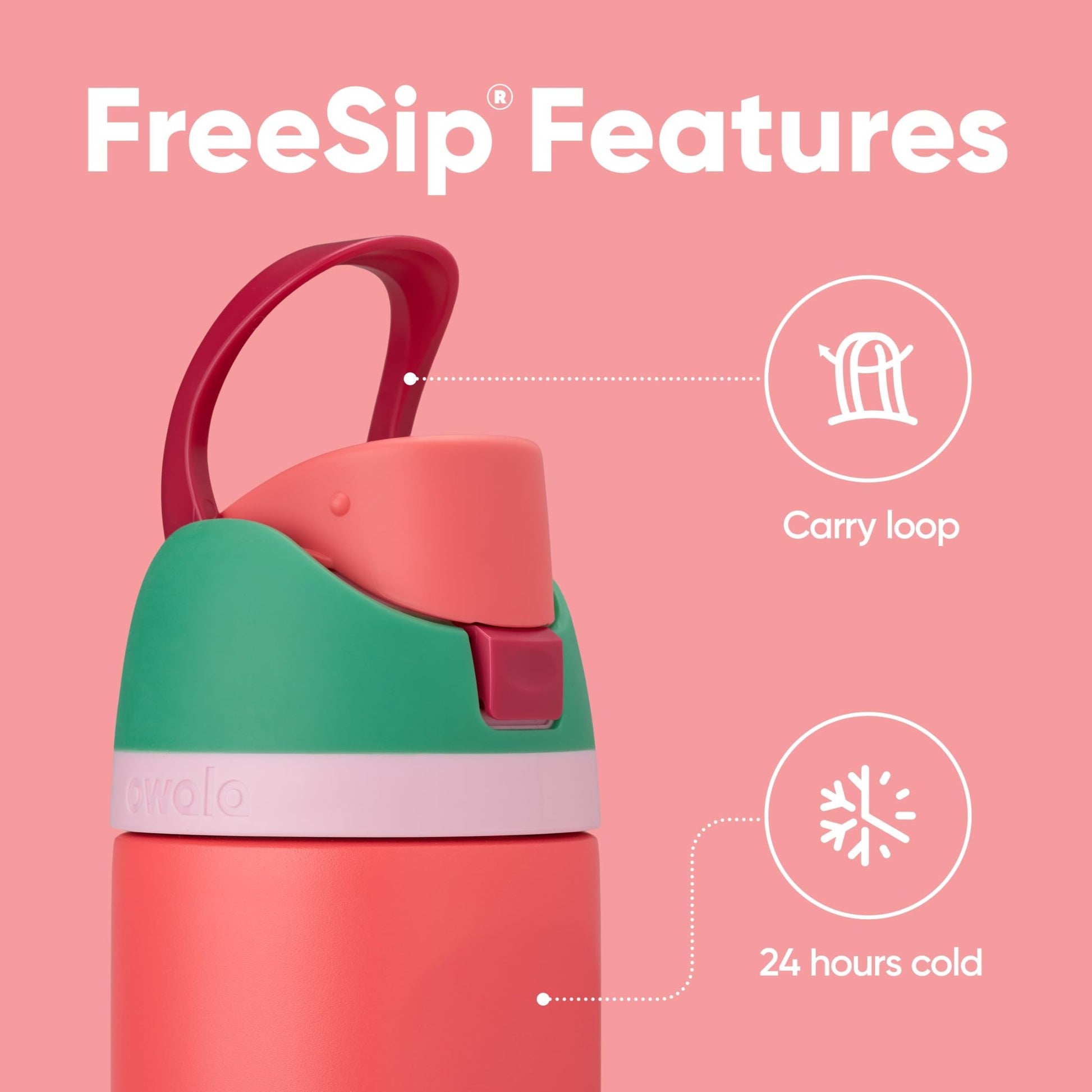 Owala FreeSip Insulated Stainless Steel Water Bottle with Straw for Sports and Travel, BPA - Free, 24 - oz, Shy Marshmallow - Krosscanada