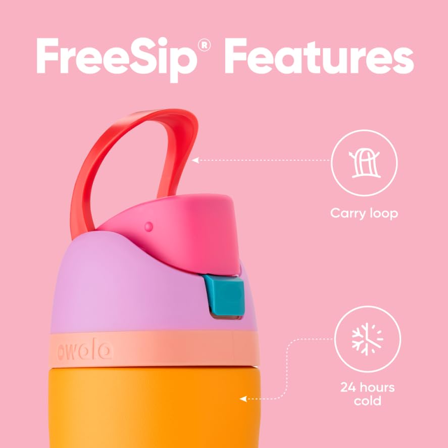 Owala FreeSip Insulated Stainless Steel Water Bottle with Straw for Sports and Travel, BPA - Free, 24 - oz, Shy Marshmallow - Krosscanada