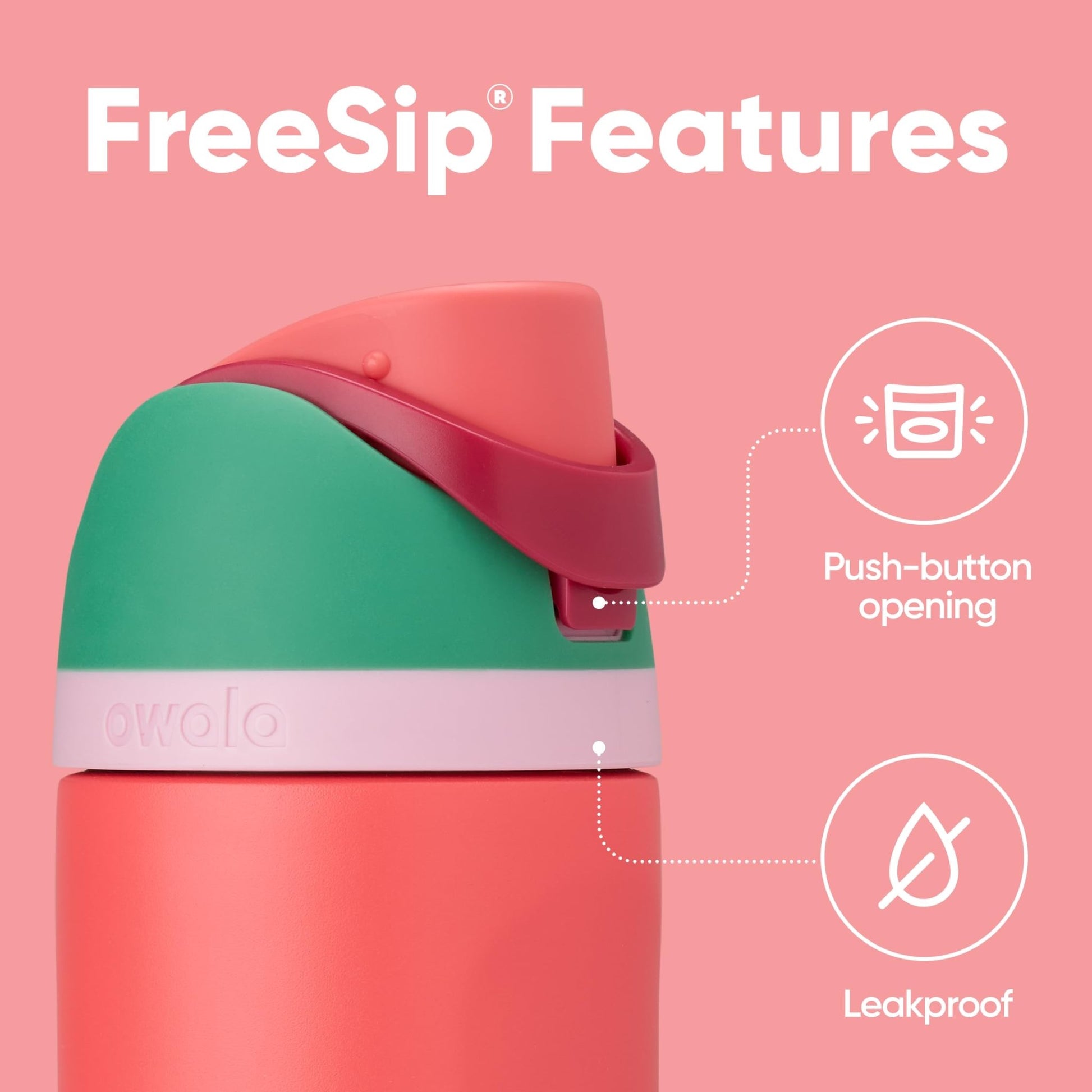 Owala FreeSip Insulated Stainless Steel Water Bottle with Straw for Sports and Travel, BPA - Free, 24 - oz, Shy Marshmallow - Krosscanada