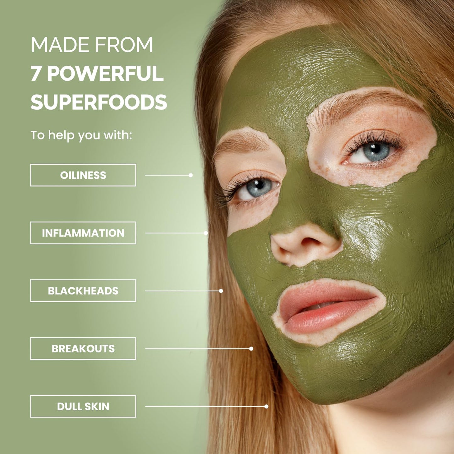 PLANTIFIQUE Clay Mask with Avocado & Superfoods - Korean Face Masks Skincare Products - Dermatologically Tested - Masque Visage Beauté - Gift Idea, 100 ml / 3.4 fl oz - Krosscanada