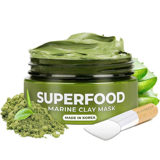 PLANTIFIQUE Clay Mask with Avocado & Superfoods - Korean Face Masks Skincare Products - Dermatologically Tested - Masque Visage Beauté - Gift Idea, 100 ml / 3.4 fl oz - Krosscanada
