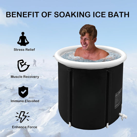 Recovery Ice Tub Foldable Bathtub Outdoor Portable Cold Water Therapy Tub Fitness Rehab Ice Tub For Athletes Long Lasting Insulated Ice Tub, Spa Soaking Bucket - Krosscanada