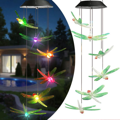 Toodour Solar Wind Chimes, Color Changing Solar Hummingbird Wind Chimes, LED Decorative Mobile, Waterproof Solar Lights Outdoor for Patio, Window, Garden Decor, for Mom/Grandma - Krosscanada