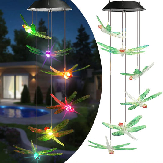 Toodour Solar Wind Chimes, Color Changing Solar Hummingbird Wind Chimes, LED Decorative Mobile, Waterproof Solar Lights Outdoor for Patio, Window, Garden Decor, for Mom/Grandma - Krosscanada