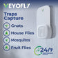 VEYOFLY Gnat Attracts for House, Fly Attract, Fruit Fly Attract, Fly Catcher, Plug in Catch for Fruit Flies, Moths, Gnats Attract (1 Devices + 3 Refills) - Krosscanada