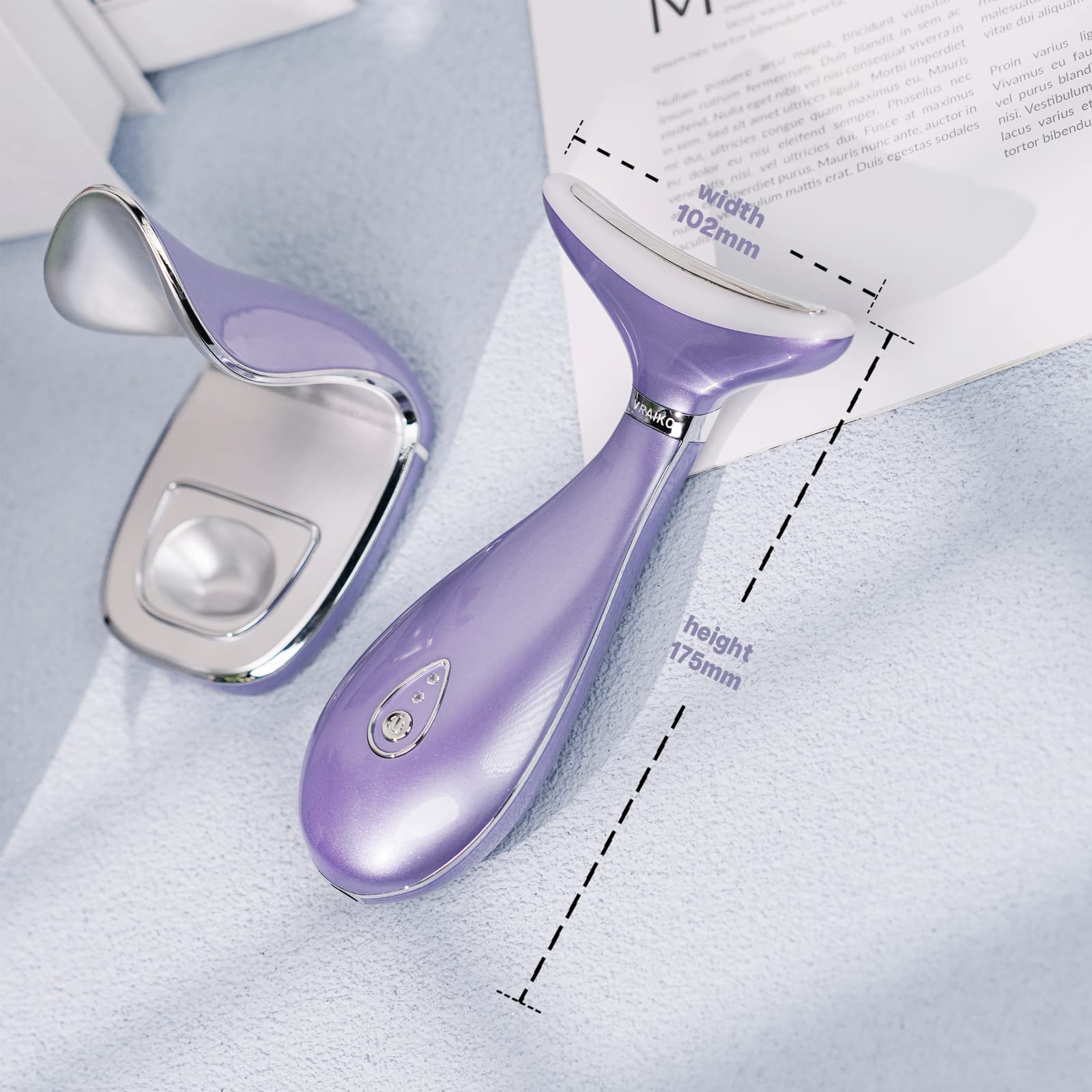 VRAIKO LILY Skin Rejuvenation Beauty Device, 3 - IN - 1 Neck Face Beauty Massager, At - home Facial Spa Tool and Microglow Handset (Pink) - Krosscanada