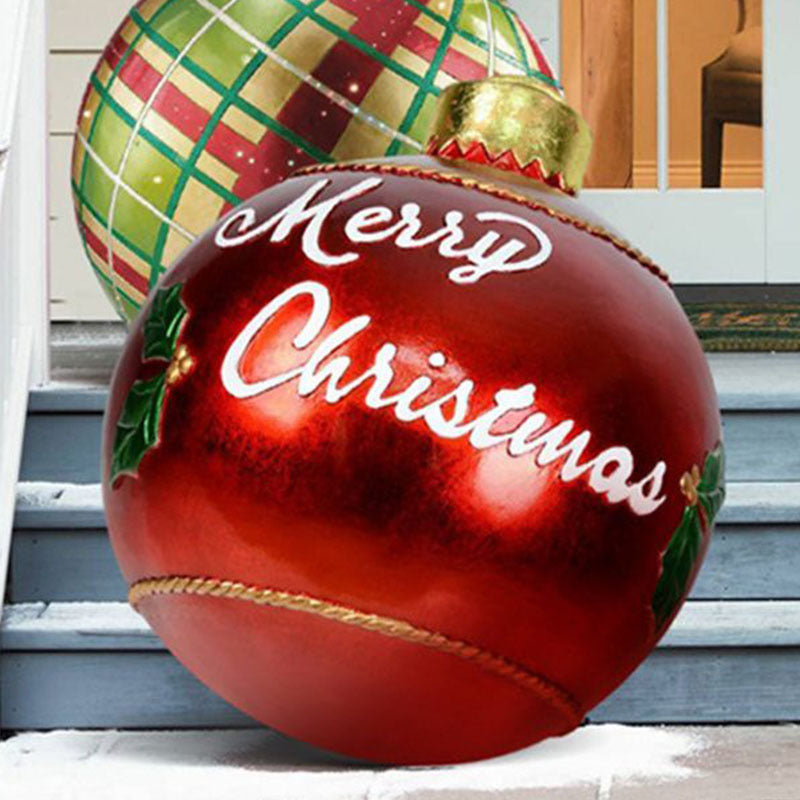 Christmas Ornament Ball Outdoor Pvc 60CM Inflatable Decorated Ball PVC Giant Big Large Balls Xmas Tree Decorations Toy Ball - KKscollecation