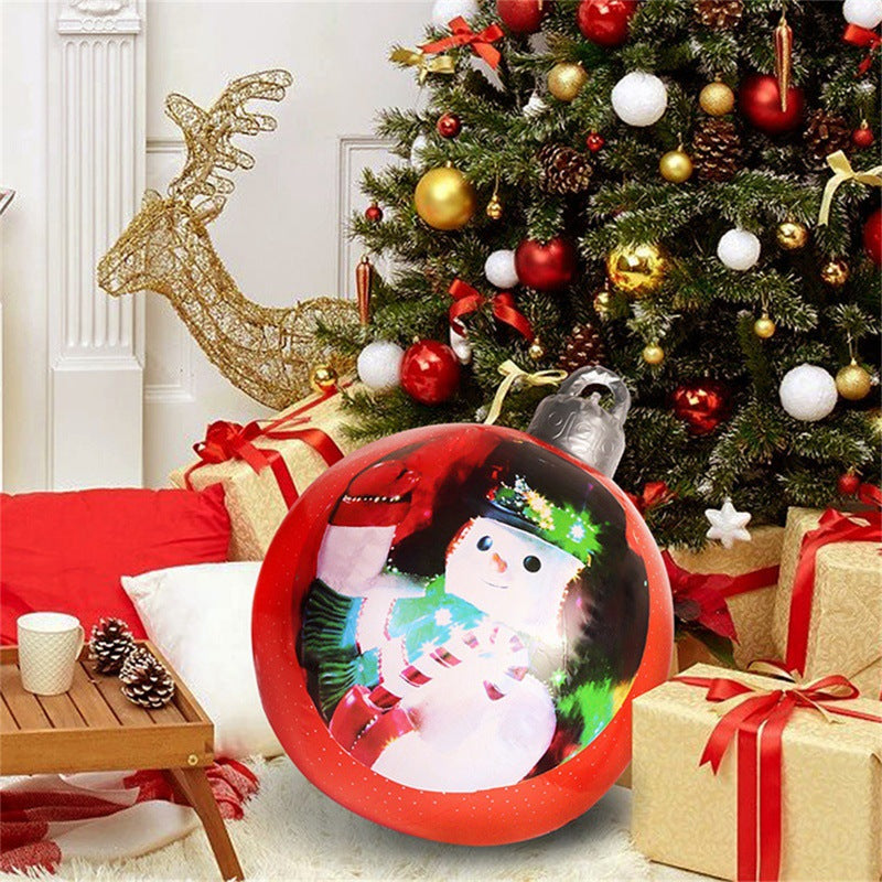 Christmas Ornament Ball Outdoor Pvc 60CM Inflatable Decorated Ball PVC Giant Big Large Balls Xmas Tree Decorations Toy Ball - KKscollecation