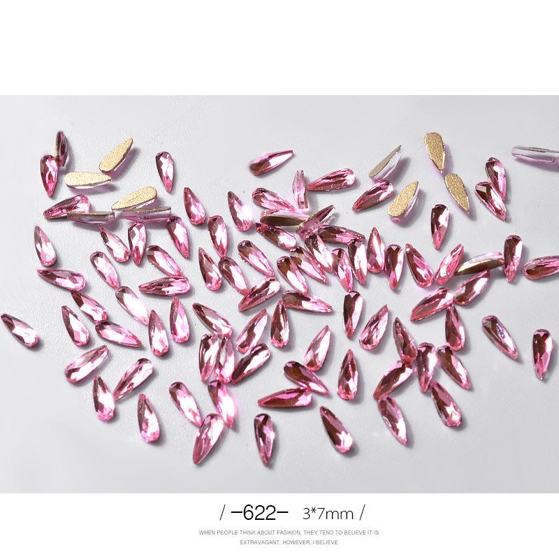 10Pcs 3D Nail Art Rhinestones Long Water Drop Shaped Glitter Nail Art Decorations Accessoires Nail Supplies - Krosscanada