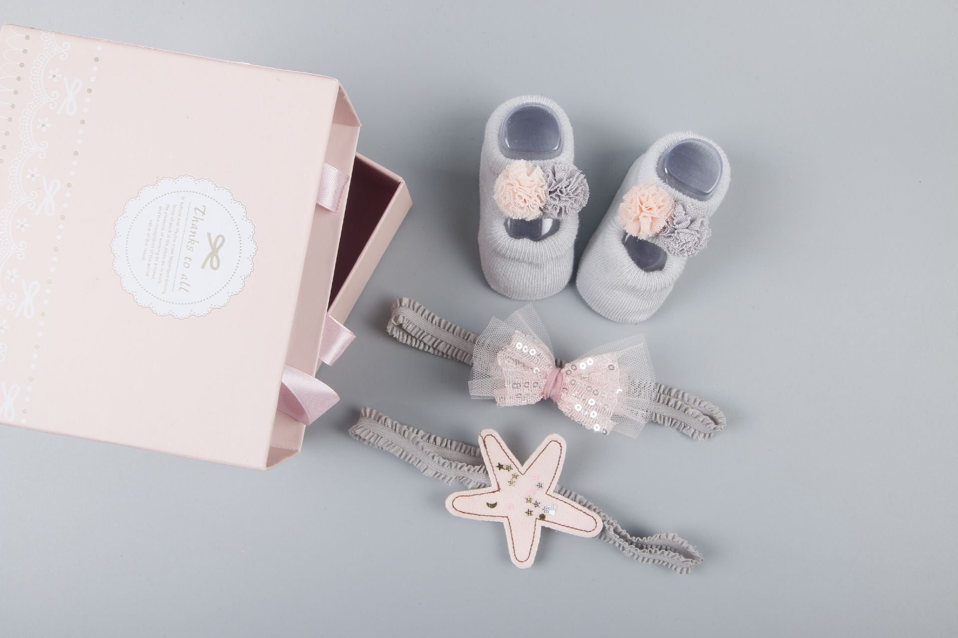 New baby hair accessories socks and shoes set box - KKscollecation