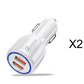 Quick Charge 3.0 Car Charger For Mobile Phone Dual Usb Car Charger Qualcomm Qc 3.0 Fast Charging Adapter Mini Usb Car Charger - KKscollecation