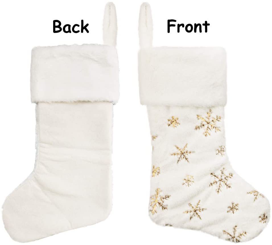 Christmas Embroidery Snowflake Plush Socks - KKscollecation