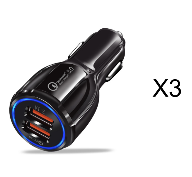 Quick Charge 3.0 Car Charger For Mobile Phone Dual Usb Car Charger Qualcomm Qc 3.0 Fast Charging Adapter Mini Usb Car Charger - KKscollecation