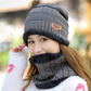 Knit Hat Female Winter ThickeningCap Warm Earmuffscap Head Outdoor Cycling Korean Version Of The Tide Collar Wool Hat - KKscollecation