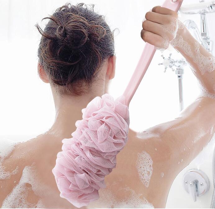 Fashion New Long Handle Hanging Soft Mesh Back Body Bath Shower Scrubber Brush Sponge For Bathroom Shower Brush New Arrival - KKscollecation