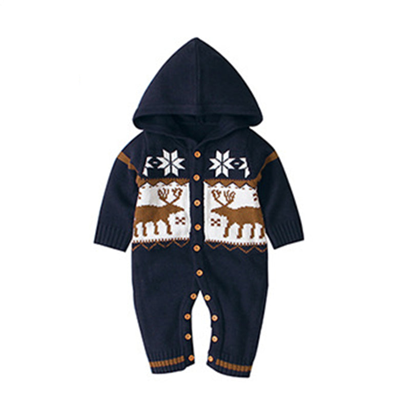 Boys and Girls Knitted Hooded Baby Romper - KKscollecation