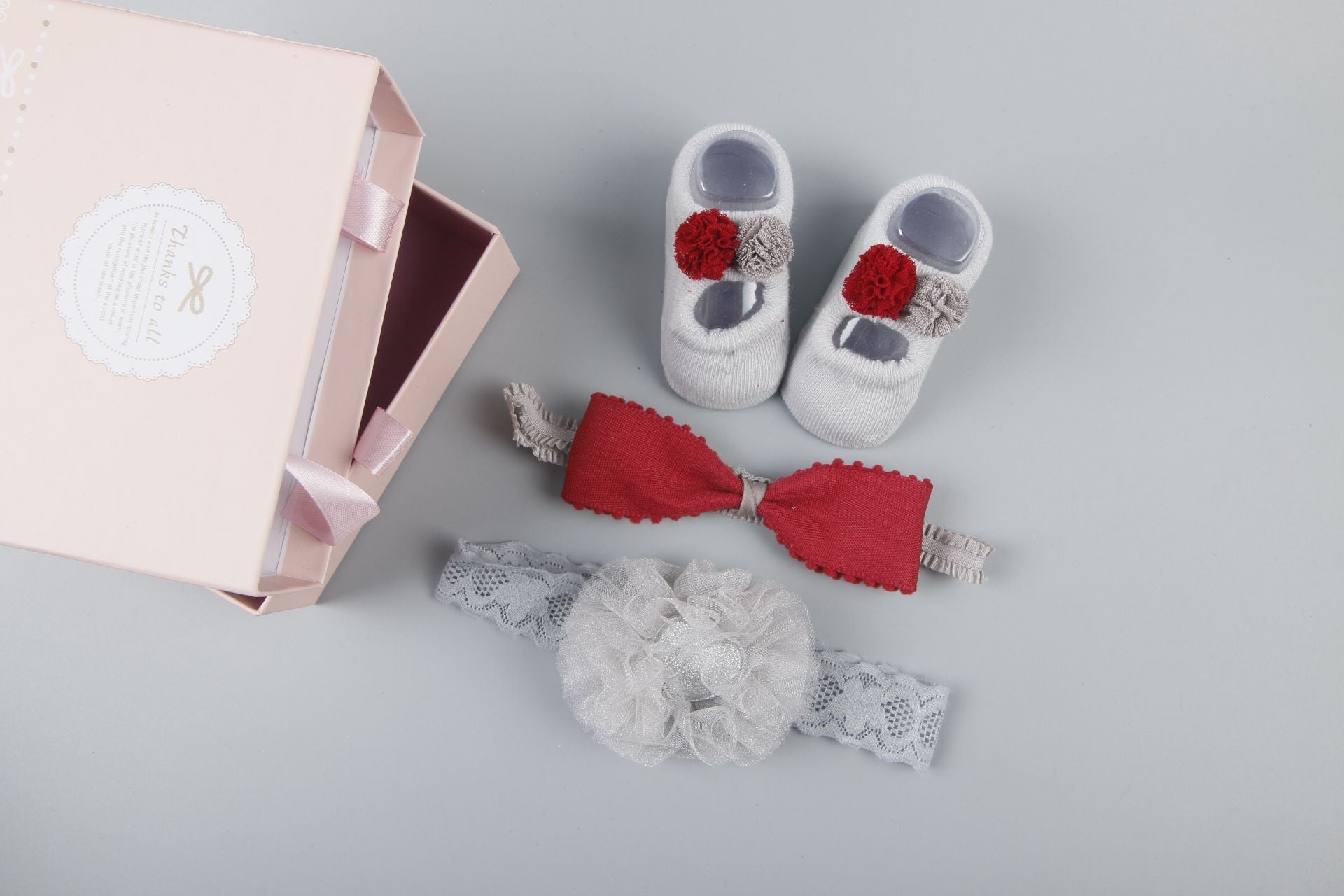 New baby hair accessories socks and shoes set box - KKscollecation