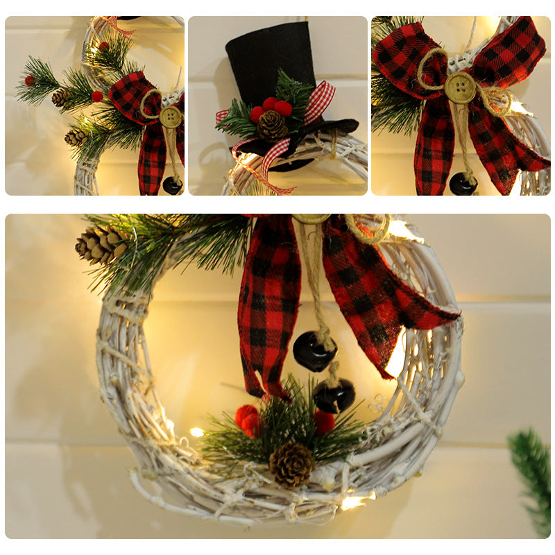 Christmas wreath pendant LED lights garland - KKscollecation