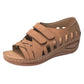Fashion Velcro Hollow Fish Mouth Sandals - KKscollecation