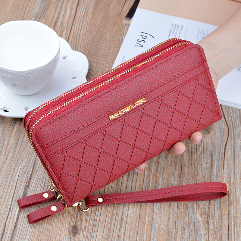 Double zipper hand purse ladies wallet - KKscollecation