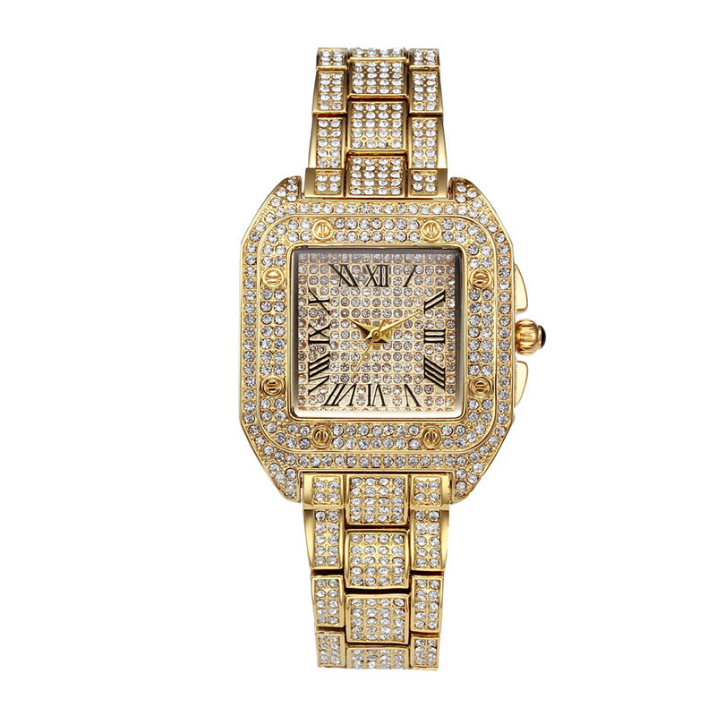 Leisure Square Diamond Luxury Fashion Watch Waterproof Quartz Ladies Watch - KKscollecation