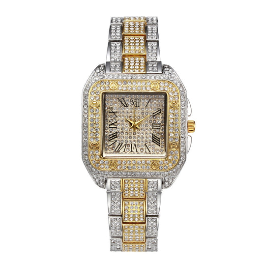 Leisure Square Diamond Luxury Fashion Watch Waterproof Quartz Ladies Watch - KKscollecation