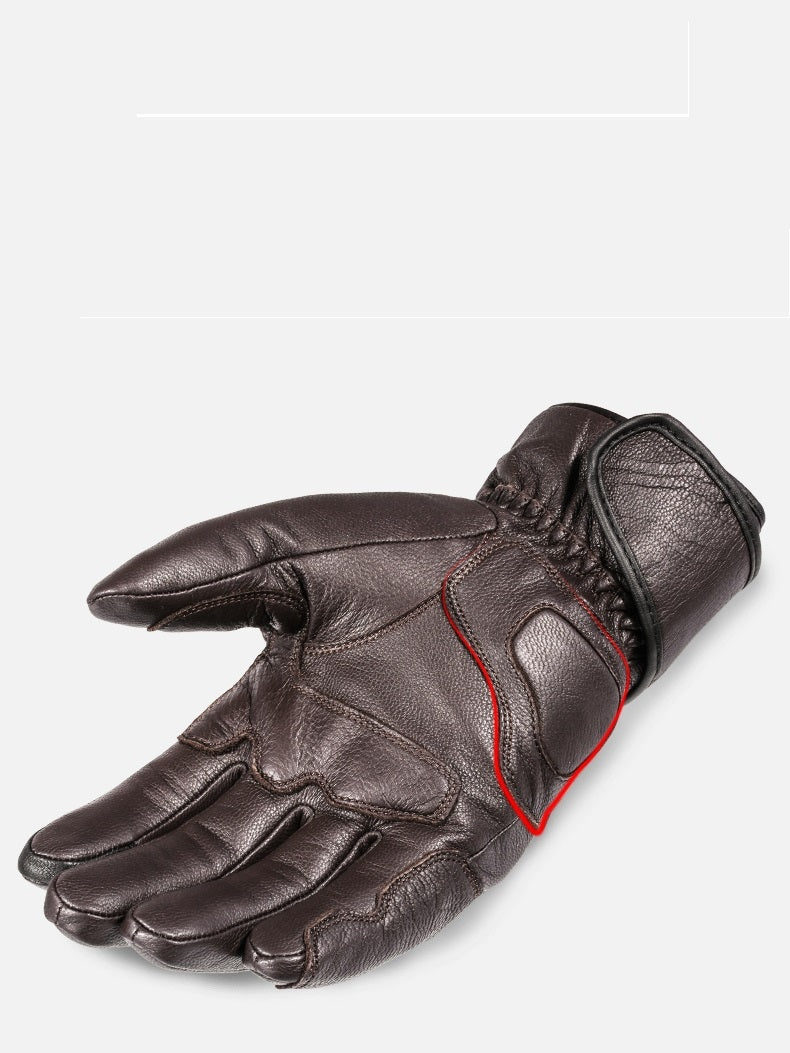 Men'S Winter Motorcycle Leather Gloves - KKscollecation