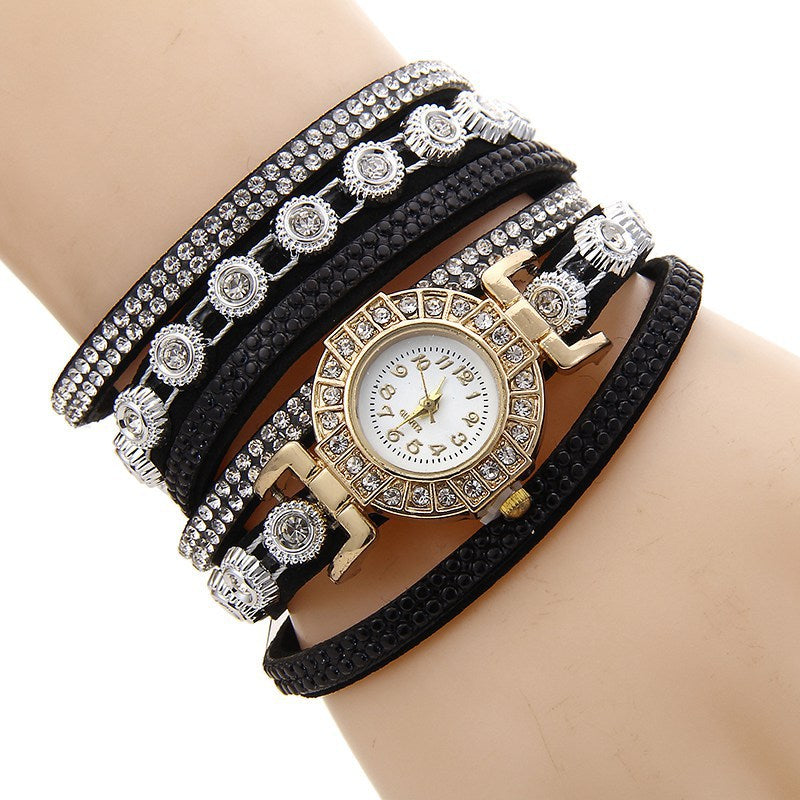 Diamond Ladies Wrap Quartz Bracelet Watch - KKscollecation