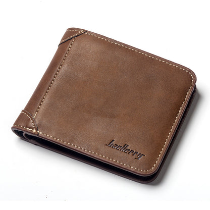 Men'S Wallet Multi-Card Card Holder Horizontal Frosted Leather Retro Foreign Trade Wallet - KKscollecation