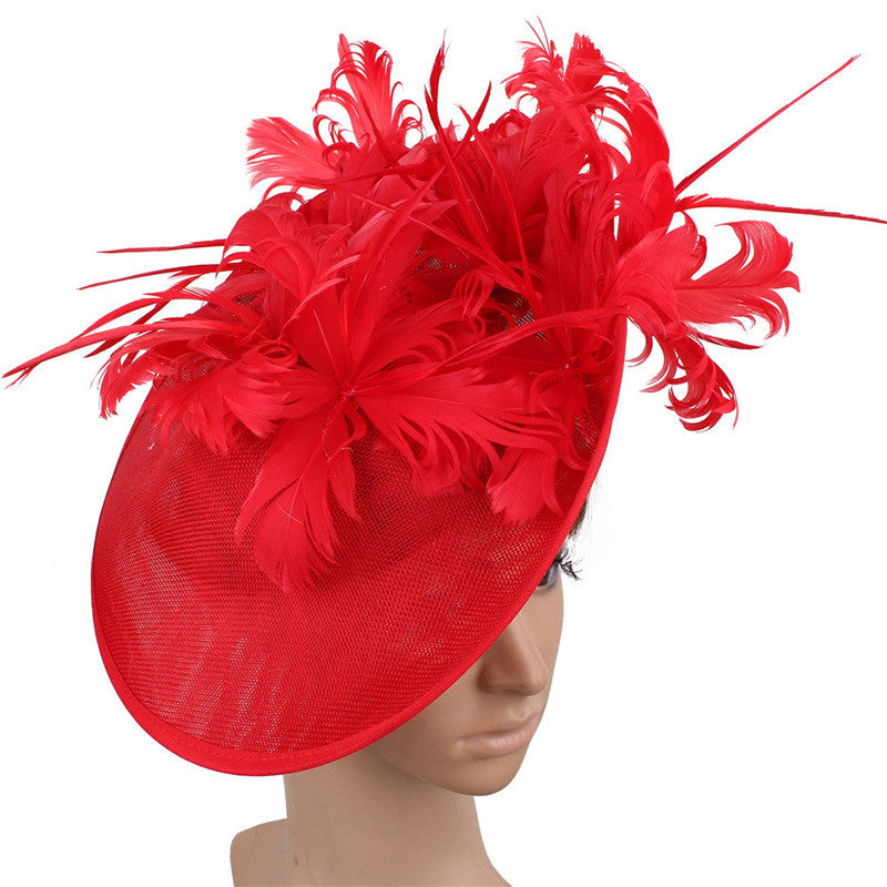 Horse Racing Festival Fashion High-End Top Hat Hair Accessories Aristocratic Ladies Feather Hat Hair Accessories Hairpin - KKscollecation