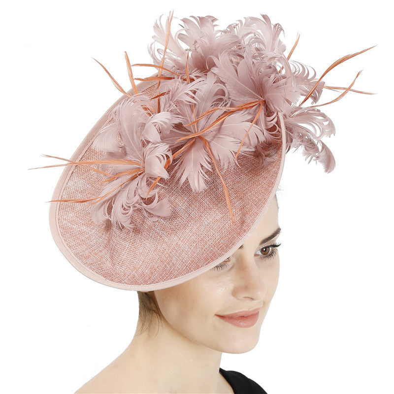 Horse Racing Festival Fashion High-End Top Hat Hair Accessories Aristocratic Ladies Feather Hat Hair Accessories Hairpin - KKscollecation