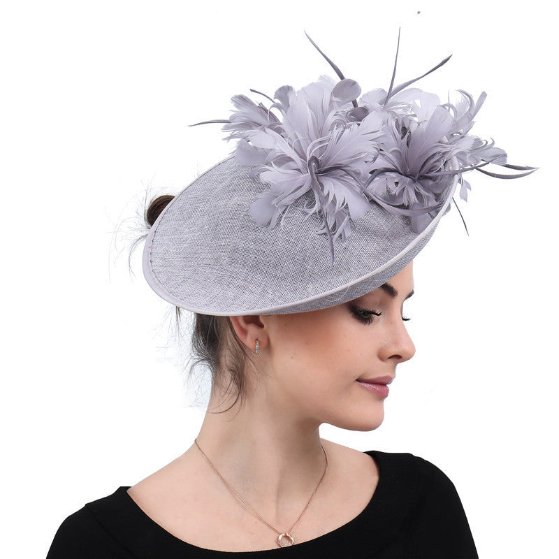 Horse Racing Festival Fashion High-End Top Hat Hair Accessories Aristocratic Ladies Feather Hat Hair Accessories Hairpin - KKscollecation